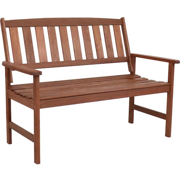 Sunnydaze Meranti Wood 2-Seat Outdoor Bench