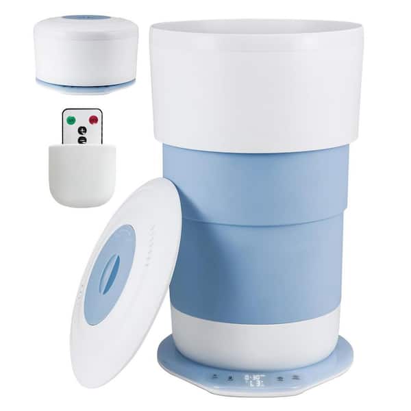 Electric Foldable Heated Towel Warmer in White - Portable Bathroom Towel Heater with Remote and Auto Shut-Off