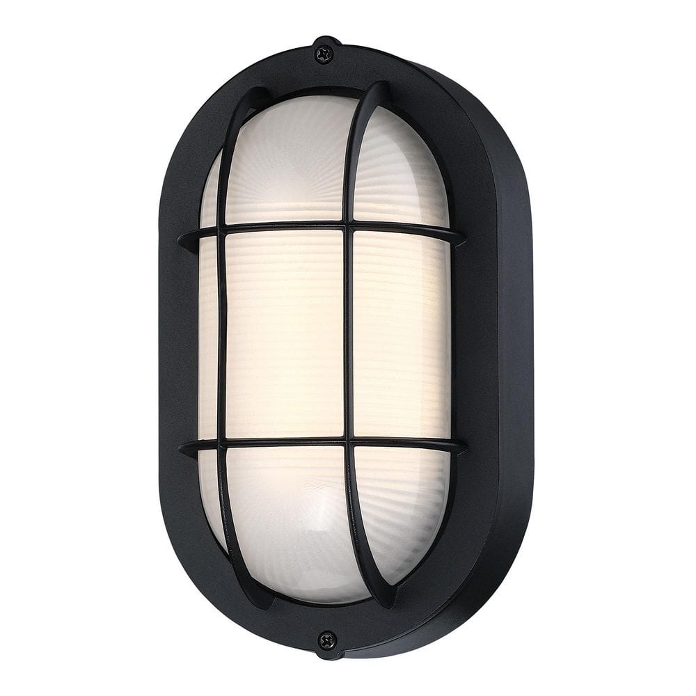 8.5 in. Textured Black Integrated LED Outdoor Hardwired Cylinder Sconce with Frosted Glass Shade price history on PriceWatchPro
