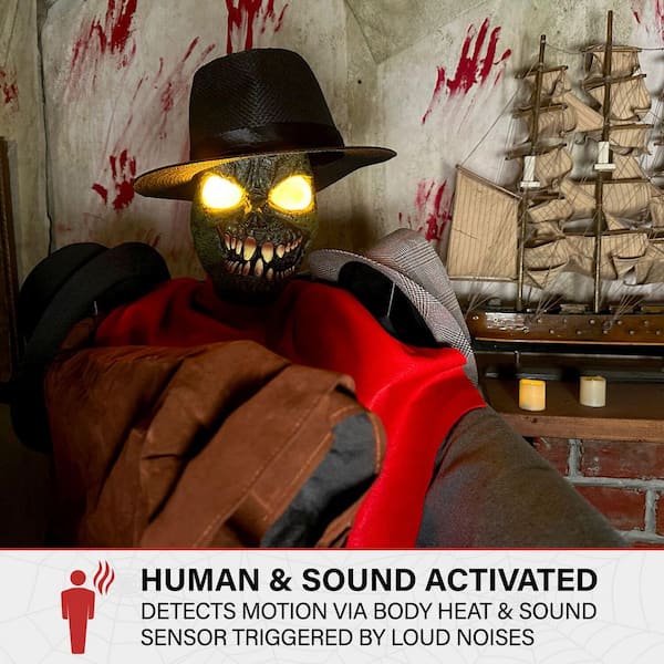 Haunted Hill Farm - 67 in. Life-Size Animatronic Coatrack Monster by Tekky Halloween Decoration with Motion-Activated Sounds