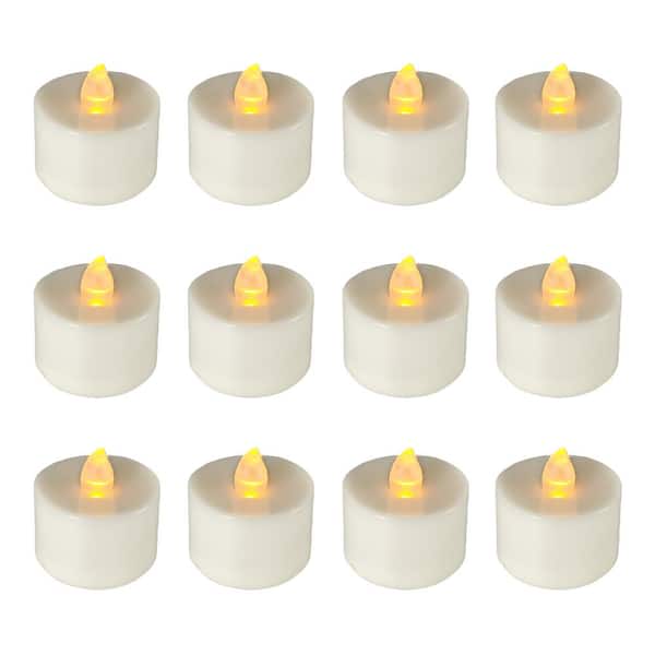 LUMABASE Amber LED Tealight Candles (Box of 12)