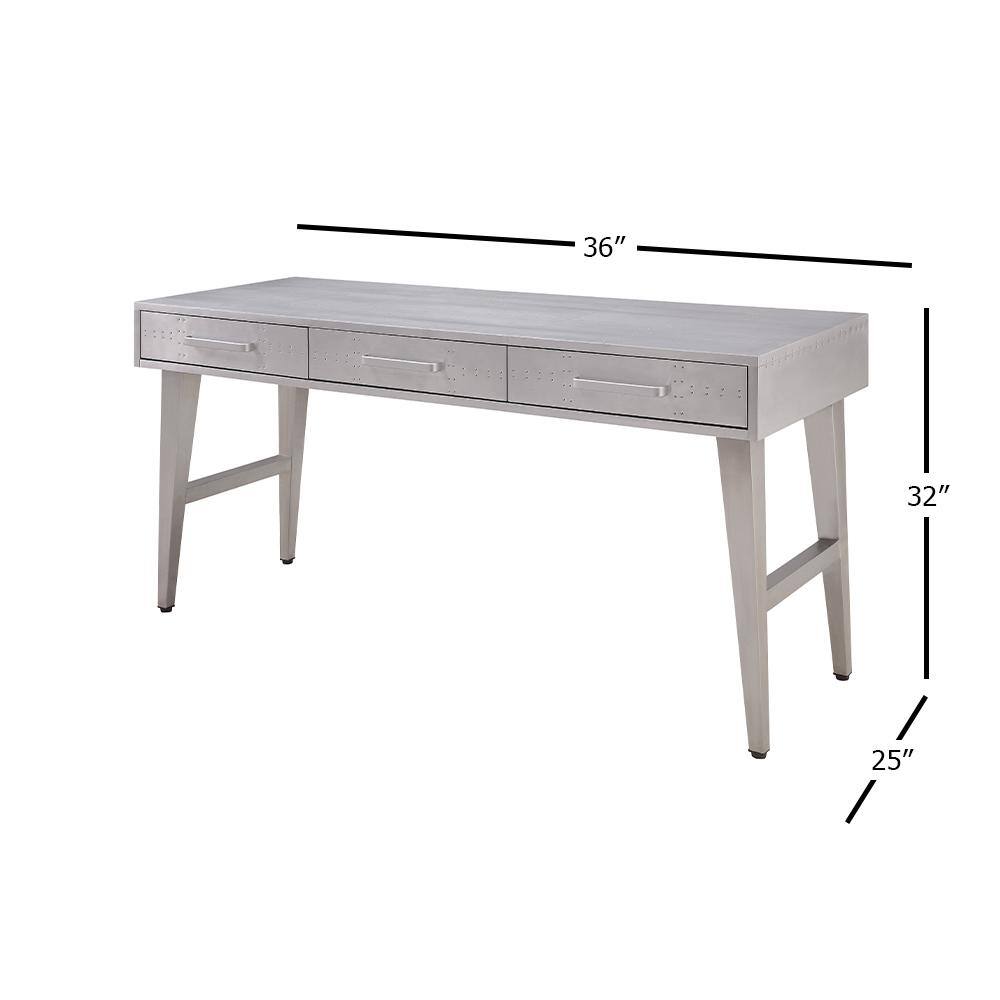 Brancaster 65'' Aluminum Patchwork Desk with Iron Legs