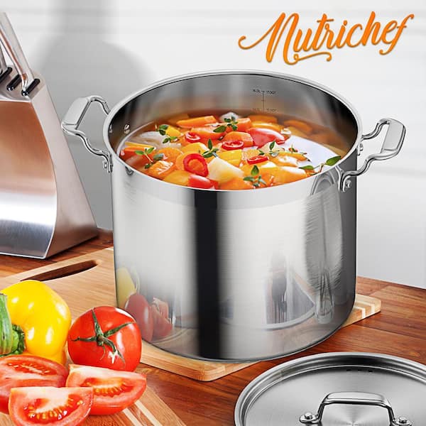 NutriChef 12-quart stainless steel stockpot - 18/8 food grade