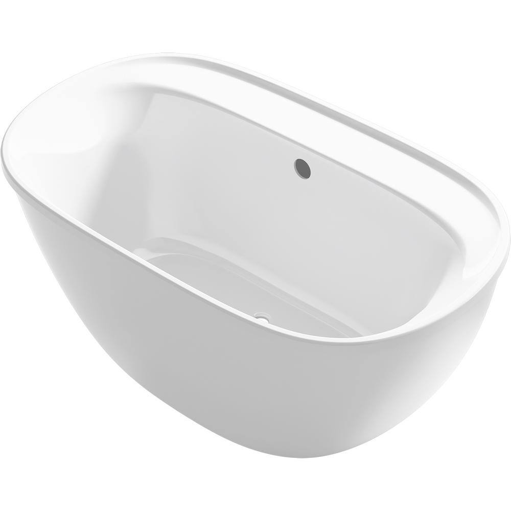 Spectacle 60'' White Acrylic Freestanding Soaking Bathtub