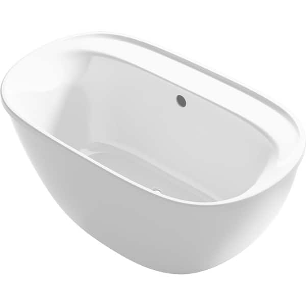 Sterling Spectacle 60 in. x 34.25 in. Soaking Bathtub with Center Drain in White