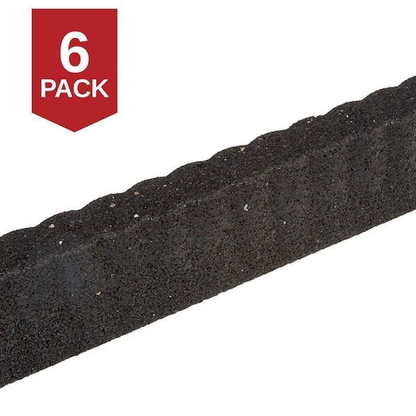 24 in. x 3 in. x 3.in Black SmartLoc Ripple Edge Rubber Edging (6-Pack)