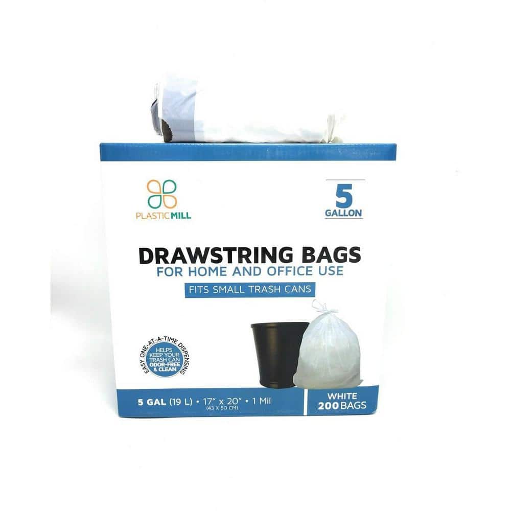 Doryh 2.5 Gallon White Drawstring Trash Bags, 2 Rolls/120 Counts 120 Count  (Pack of 2)