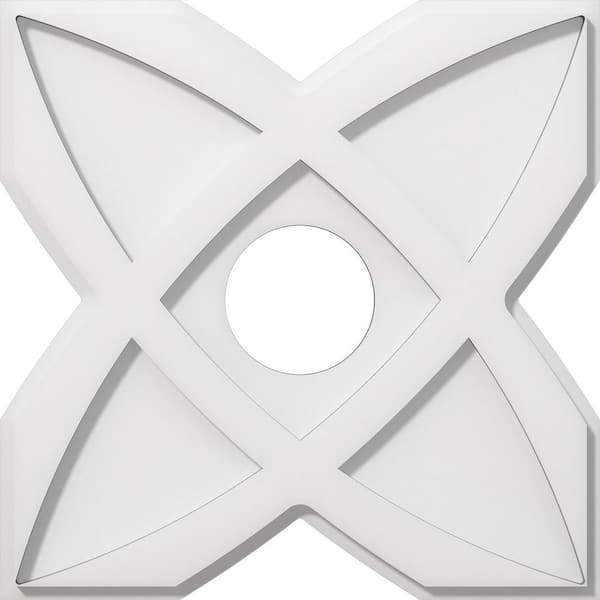 Ekena Millwork 1 in. P X 5-1/2 in. C X 16 in. OD X 4 in. ID Titus Architectural Grade PVC Contemporary Ceiling Medallion