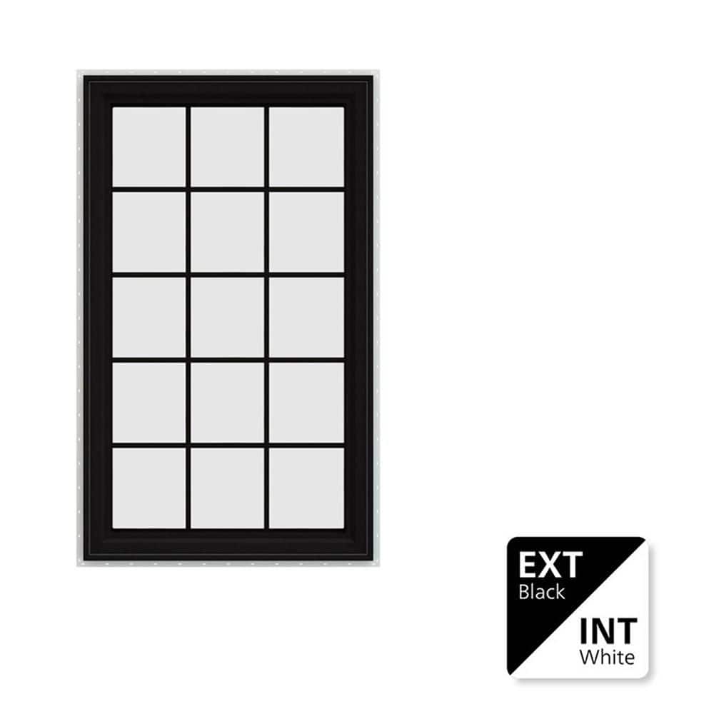 JELD-WEN 36 in. x 60 in. V-4500 Series Black FiniShield Vinyl