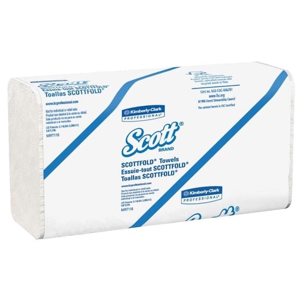 Scott 9.40 in. x 12.40 in. C-Fold Paper Towels (175 Sheets Pack)