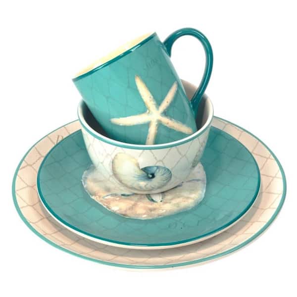 Certified International Ocean View 16-Piece Multi-Colored Earthenware Dinnerware Set (Service for 4)