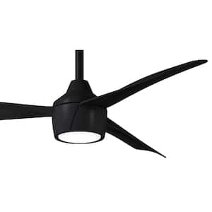 Skinnie 44 in. LED Indoor Black Ceiling Fan with Remote