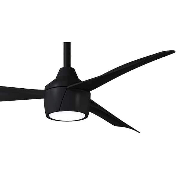 Skinnie 44 in. LED Indoor Black Ceiling Fan with Remote