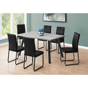 Danielle Natural Black Wood 60 in 4 Legs Dining Table (Seats 6)