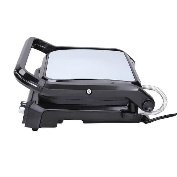 7 in. 1 Commercial Electric Griddle 14.4 in. 1800W Stainless Steel Indoor Countertop Grill for Restaurant Sandwich Maker