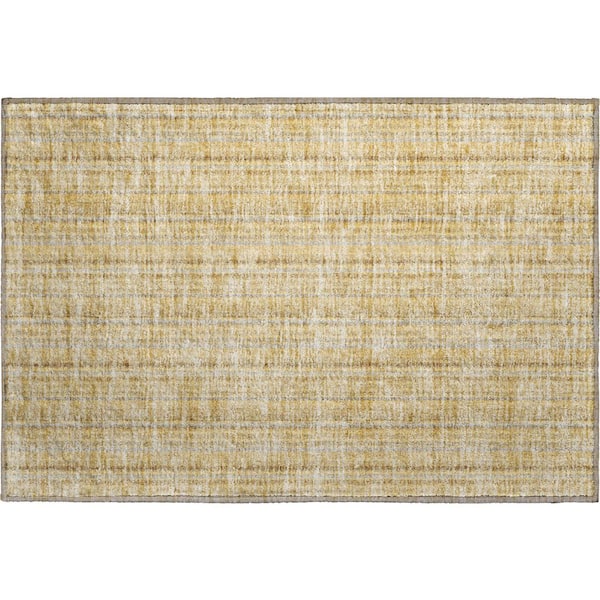 Mayfield Premium Machine Washable Abstract AMF982 Wheat 1 ft. 8 in. x 2 ft. 6 in. Area Rug