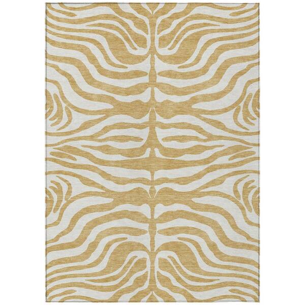 Addison Rugs Chantille Machine Washable Indoor/Outdoor Abstract ACN1042 Gold 3 ft. x 5 ft. Area Rug