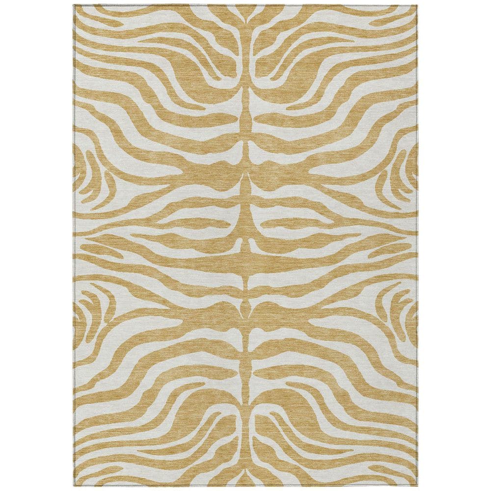 Chantille Machine Washable Indoor/Outdoor Abstract ACN1042 Gold 5 ft. x 7 ft. 6 in. Area Rug price history on PriceWatchPro