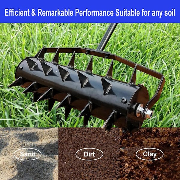 Cesicia 17 in. Heavy Duty Lawn Aerators, Lawn Soil Penetrator