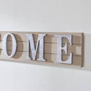 Modern Farmhouse "WELCOME" Wood and Metal Decorative Sign