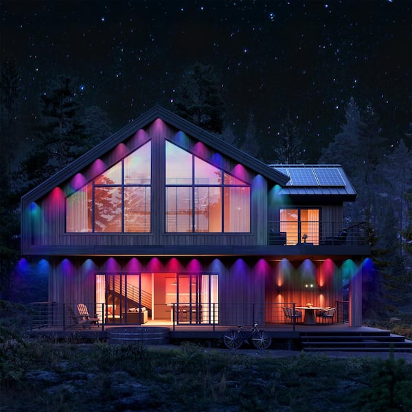 15-Light 25 ft. Outdoor Plug-in RGB Plus W Integrated LED Smart Wi-Fi Novelty White String Light Extension Set (2-Pack)
