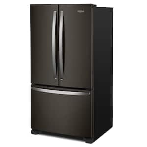 35 in. 20 cu. ft. counter depth French Door Bottom Mount Refrigerator in Black Stainless with Elevated Deli Drawer