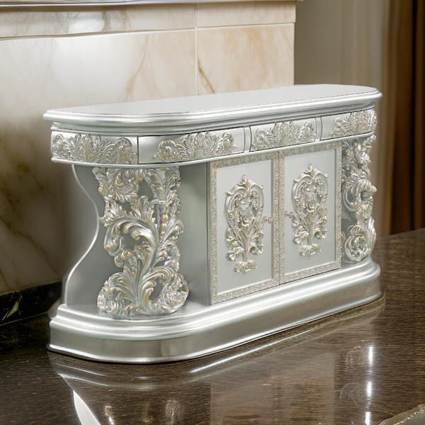 Champagne and Gold 3-Drawers 73 in. Dresser Without Mirror