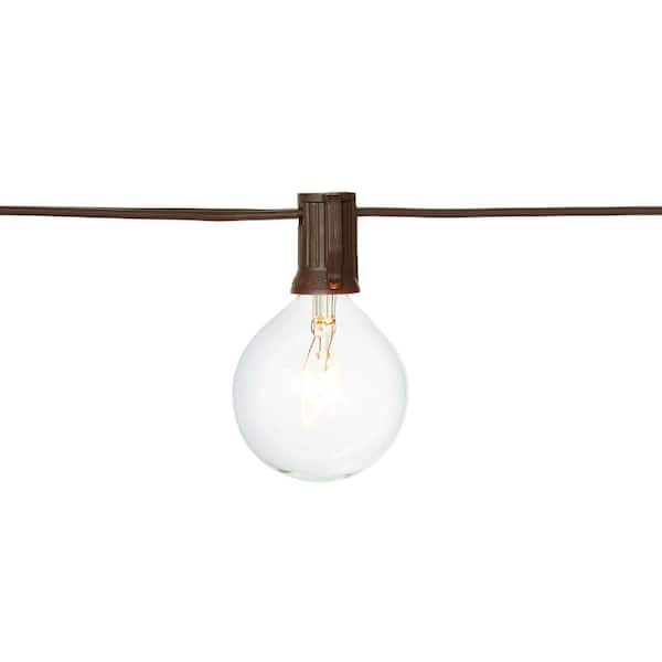 12-Light 12 ft. Outdoor/Indoor Plug-In G50 Incandescent Clear Bulbs Cafe String Light (2-Pack)