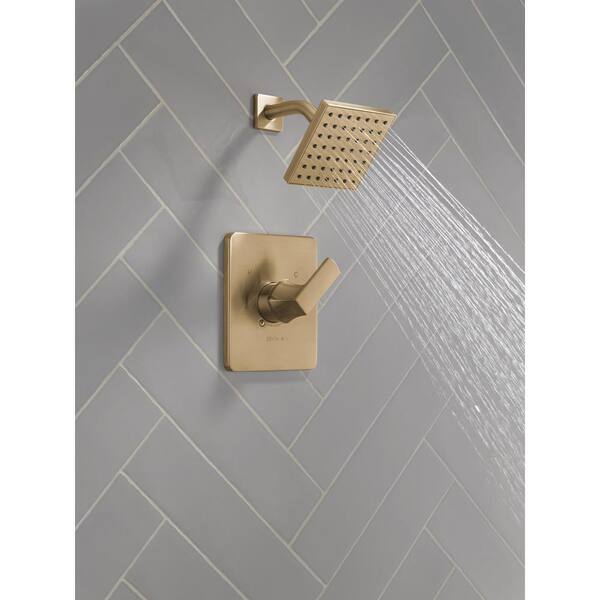 Velum Gold 1-Handle Wall Mount Shower Trim Kit in Champagne Bronze (Valve Not Included)
