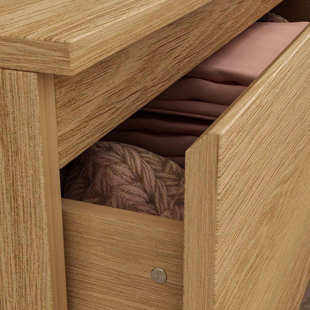 Yellow Wood Grain 6 Drawers 59 in. W Wooden Chest of Drawers, Dresser, Storage Cabinet - thumbnail 7