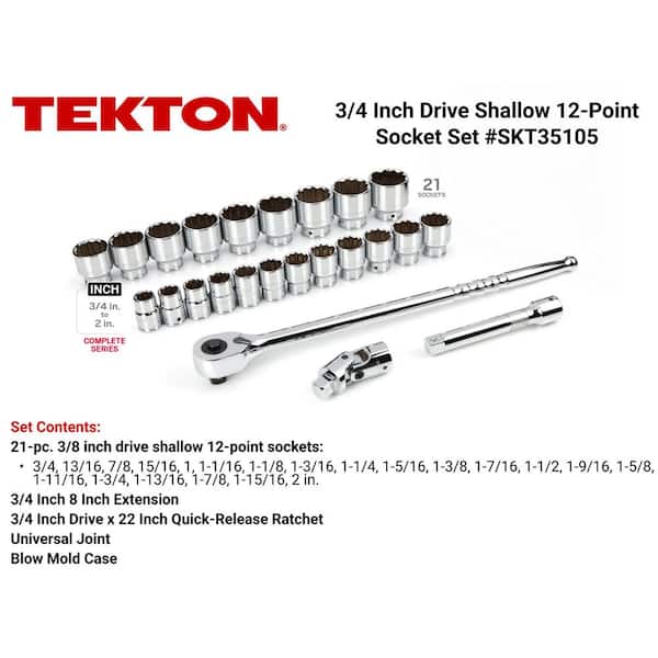 3/4 in. Drive 12-Point Socket and Ratchet Set 3/4 in. to 2 in. (25-Piece)