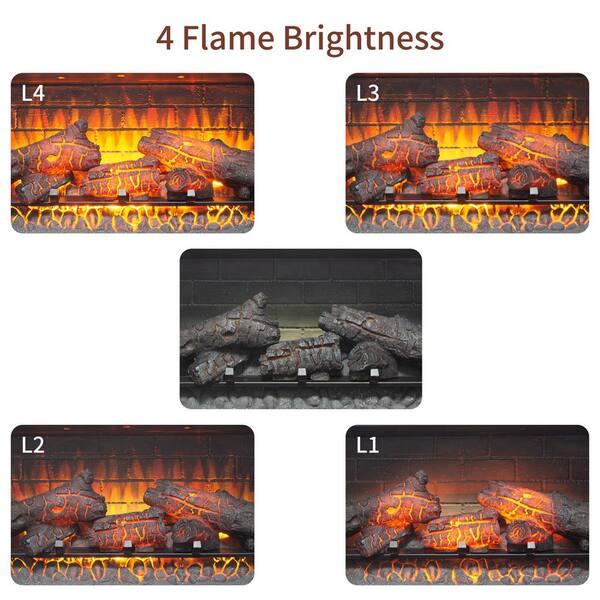 Mondawe 42 in. Vent Free Electric Fireplace Insert, Ultra Thin