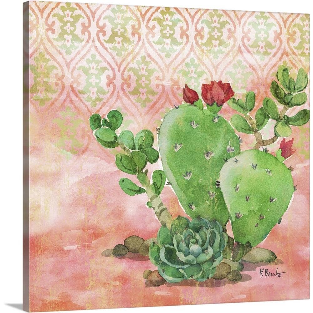 GreatBigCanvas Cactus IV - Coral by Paul Brent Canvas Wall Art