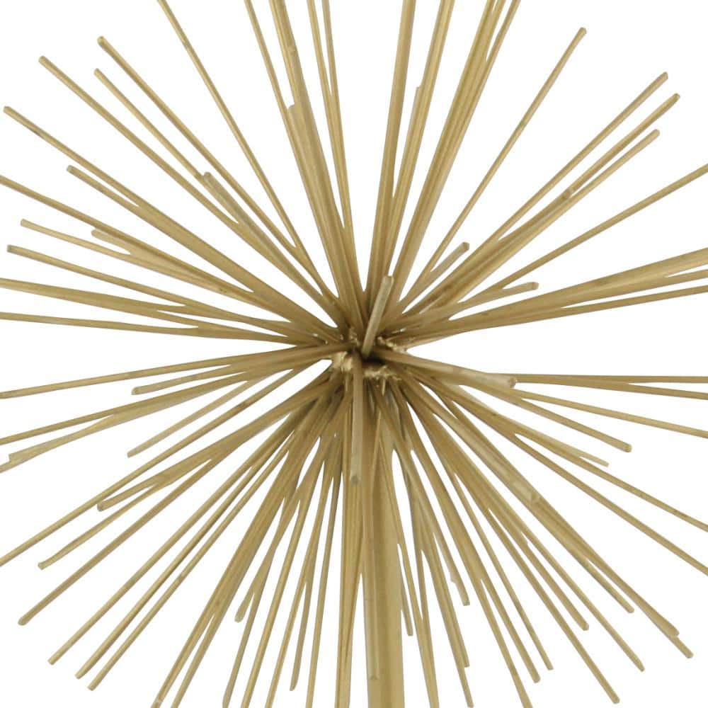 Gold Solid Starburst Metal Sculpture Trio, 11"/15"/20" Height