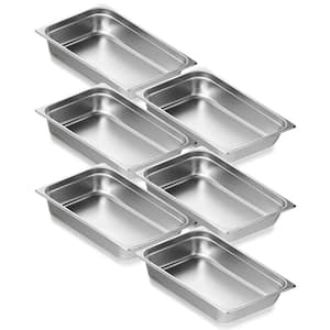 14.7 qt. Hotel Pans, Full Size Anti-Jam Steam Pan, 0.8 mm Thick Stainless Steel Restaurant Steam Table Pan, 4 in. D