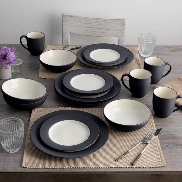 Noritake Colorwave Graphite 8.25 in. (Black) Stoneware Rim Salad
