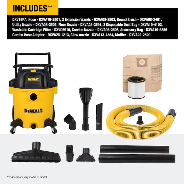 DEWALT 16 Gal. 6.5 HP Poly Wet/Dry Vacuum with Hose and