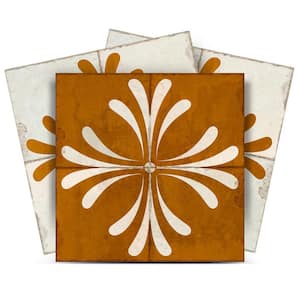 Oldlace, Cornsilk, Sienna and Dark Goldenrod R1413 12 in. x 12 in. Vinyl Peel and Stick Tile (24-Pack)