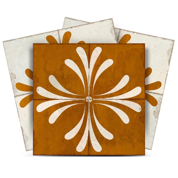MI ALMA Oldlace, Cornsilk, Sienna and Dark Goldenrod R1413 7 in. x 7 in. Vinyl Peel and Stick Tile (24-Pack)