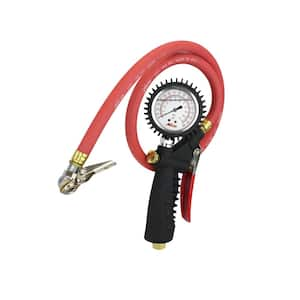 Pro Analog Pistol Grip Inflator Gauge with 36 in. Hose and Ball Chuck with Clip