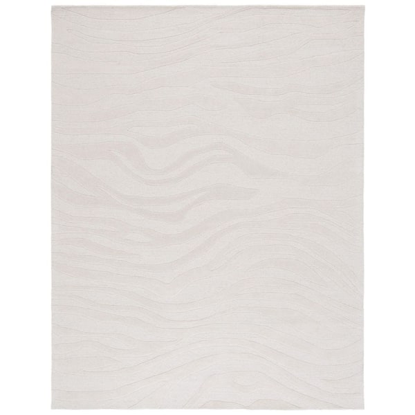 Rodeo Drive 8 ft. x 10 ft. Ivory Solid Wavy Area Rug