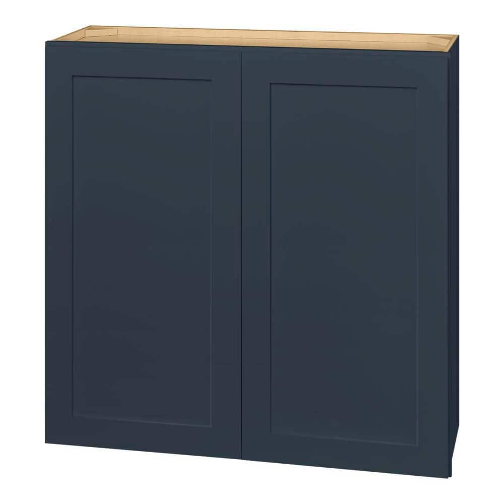 Avondale 36 in. W x 12 in. D x 36 in. H Ready to Assemble Plywood Shaker Wall Kitchen Cabinet in Ink Blue price history on PriceWatchPro