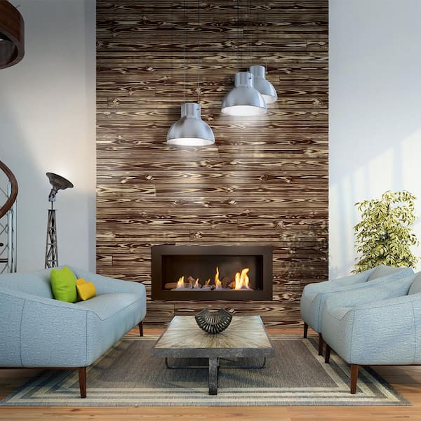 1 in x 6 in UFP-Edge Charred Wood Pine Project Board 3-Pack Factory Finished x 8 ft Interior DIY Decor