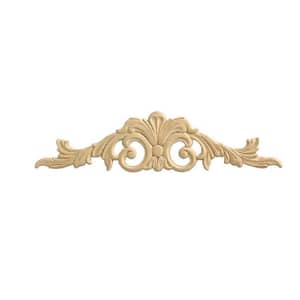 14020PK 9/32 in. x 22 in. x 5-3/8 in. Wood Birch Acanthus Center Ornament Moulding