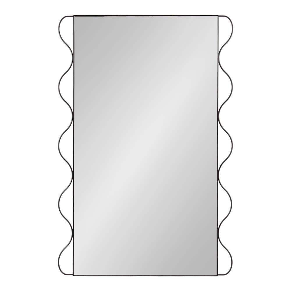 Wriggle Black Metal Framed Rectangular Vanity Mirror