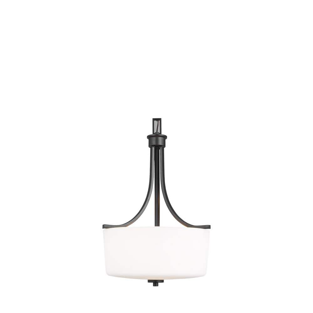 Kemal 3-Light Midnight Black Pendant with Etched/White Inside Glass Shade price history on PriceWatchPro