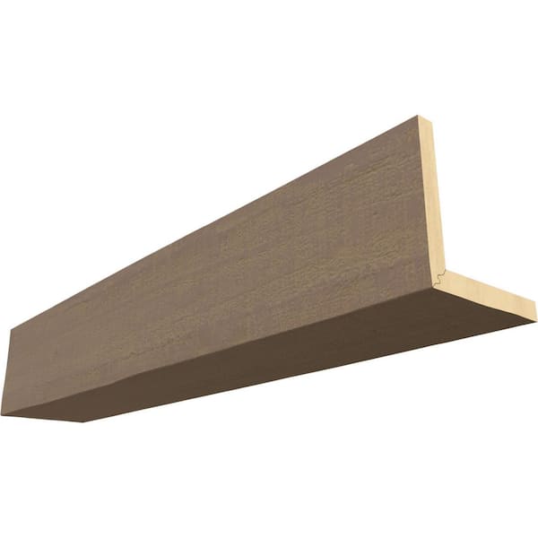 Ekena Millwork Endurathane 8 in. H x 4 in. W x 8 ft. L Rough Cedar Rustic Taupe Faux Wood Beam