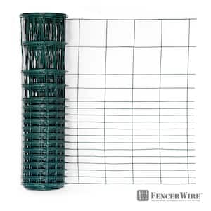 24 in. x 50 ft. 16-Gauge Green PVC-Coated Rabbit Guard Fence, Poultry Fencing Wire Roll for Garden Yard Vegetable Plant