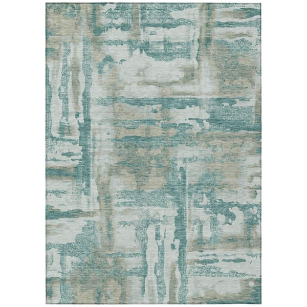 Addison Rugs Chantille Machine Washable Indoor/Outdoor Abstract ACN2015 Teal 2 ft. 6 in. x 3 ft. 10 in. Area Rug