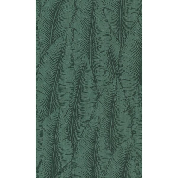 Walls Republic Green Tropical Leaves Printed Non-Woven Paper Non-Pasted Textured Wallpaper 57 sq. ft.